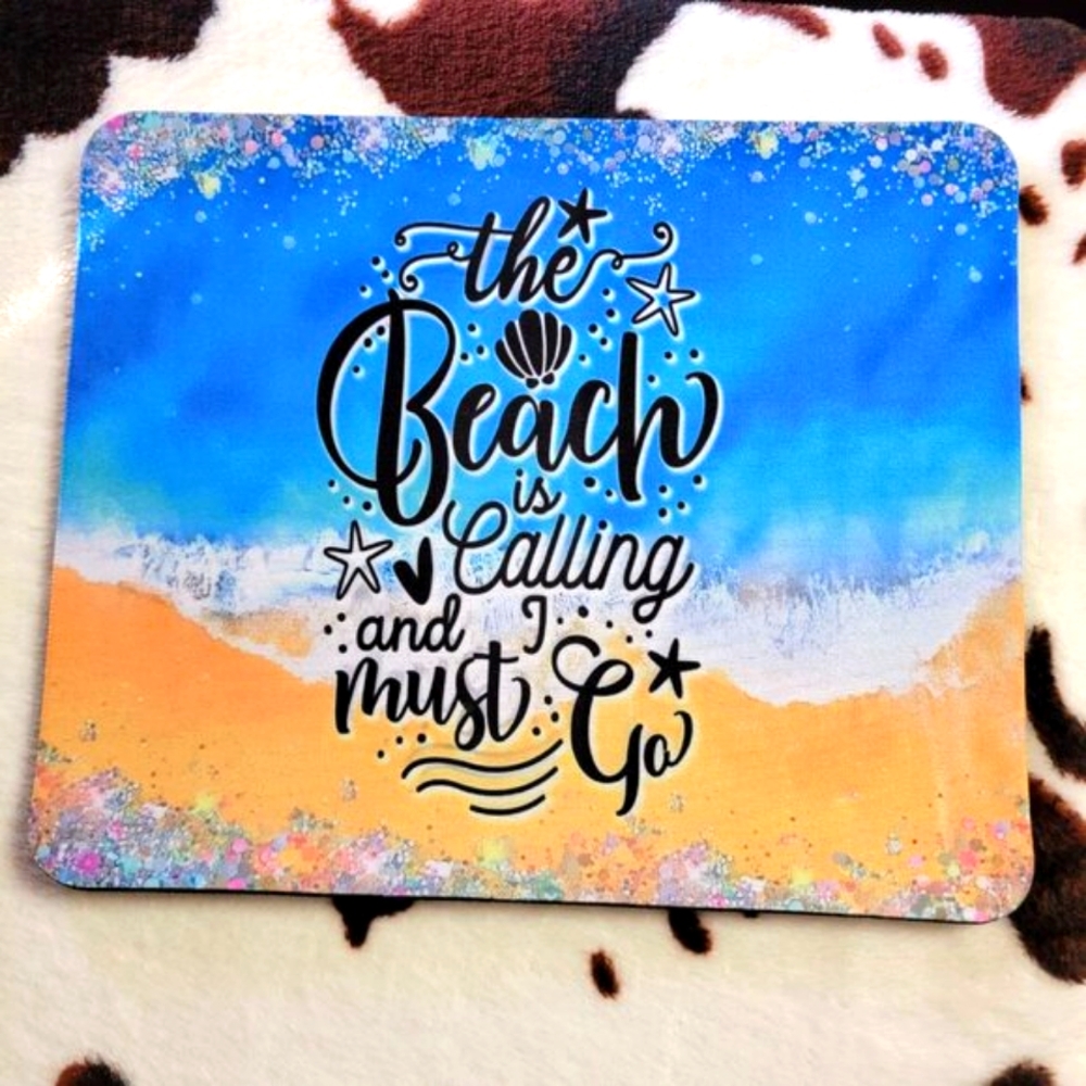 The Beach Is Calling Computer Mouse Pad